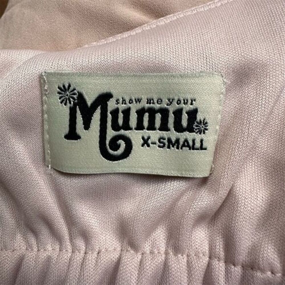 NWT Show Me Your Mumu Caitlin Ruffle Maxi Dress XS Dusty Blush Crisp Formal‎ - Picture 8 of 11